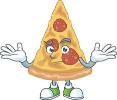 Cartoon character of slice of pizza vector