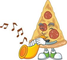 Cartoon character of slice of pizza vector