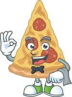 Cartoon character of slice of pizza vector