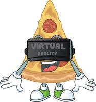 Cartoon character of slice of pizza vector