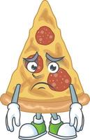 Cartoon character of slice of pizza vector