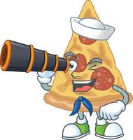 Cartoon character of slice of pizza vector