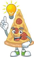 Cartoon character of slice of pizza vector