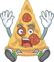 Cartoon character of slice of pizza vector