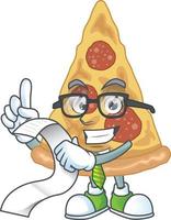 Cartoon character of slice of pizza vector