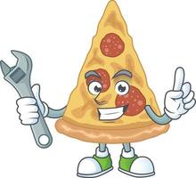 Cartoon character of slice of pizza vector