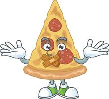 Cartoon character of slice of pizza vector