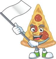 Cartoon character of slice of pizza vector