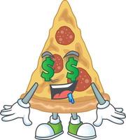 Cartoon character of slice of pizza vector