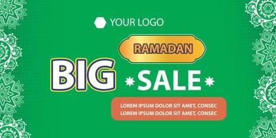 Ramadan Kareem Mega Sale Banner, Islamic Ornament Lantern, Decoration gold and modern Background with empty space for photo vector