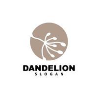 Dandelion Flower Vector, Flower Plant Illustration Icon, Dendelion Logo Simple Design vector