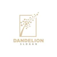 Dandelion Flower Vector, Flower Plant Illustration Icon, Dendelion Logo Simple Design vector