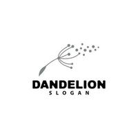 Dandelion Flower Vector, Flower Plant Illustration Icon, Dendelion Logo Simple Design vector