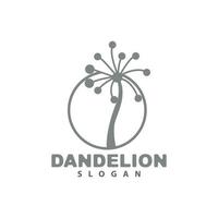 Dandelion Flower Vector, Flower Plant Illustration Icon, Dendelion Logo Simple Design vector