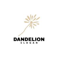 Dandelion Flower Vector, Flower Plant Illustration Icon, Dendelion Logo Simple Design vector