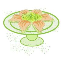 Baking tea sweets. Doodle illustration for the menu.Bakery Cakes, cookies, tea, coffee, bread, toast. vector