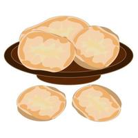 Baking tea sweets. Doodle illustration for the menu.Bakery Cakes, cookies, tea, coffee, bread, toast. vector