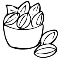 horneando té dulces garabatear ilustración para el menú. pasteles, galletas, té, café, pan, tostada. vector