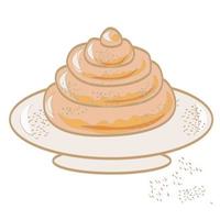 Dessert Cakes Pastries tea sweets oriental. Doodle illustration for the menu. vector