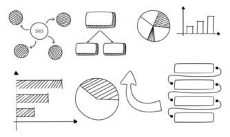 Doodle infographics, element infographics logo vector