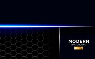 modern premium blue future background banner design with glow line in hexagon texture. vector