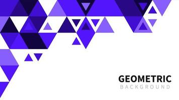 Template with a colorful purple gradient triangular pattern on each corner position with a space. Modern monochrome geometric background for business or corporate presentation. Vector illustration