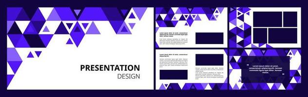 Set of modern presentation templates. Presentation design, portfolio vector layout with geometric colorful trendy triangle geometric shapes. Slide page, flyer, website, company profile