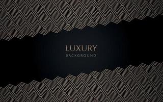 Luxury abstract black and gold hexagon pattern. Formal premium background template useful for invitation design, gift card, voucher, gift coupon, VIP invitation. Elegant geometric hexagonal backdrop. vector