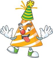 Cartoon character of yellow party hat vector