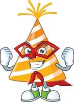 Cartoon character of yellow party hat vector