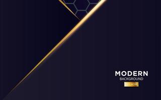 modern abstract dark blue background banner design, with shine gold line.Overlap layers with paper effect on textured background. vector