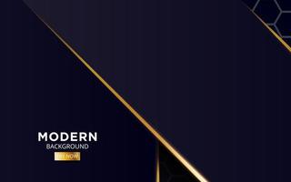 modern abstract dark blue background banner design, with shine gold line.Overlap layers with paper effect on textured background. vector