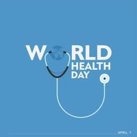 World Health Day. World health day concept text design with doctor stethoscope. vector