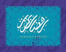 Vector ramadan kareem greeting card arabic calligraphy design