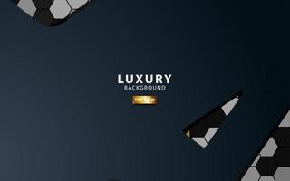 Luxury premium black and gold overlap layers background banner design. Realistic golden light effect on textured hexagon background. vector