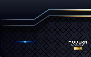 modern abstract future blue background banner with golden light line in geometric texture. vector