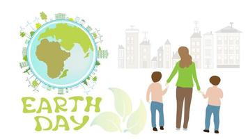 Eco Earth day ,ESG, Earth Day ,Green Energy and Natural Resource Conservation. Set of vector illustrations.