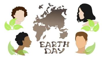 Eco Earth day ,ESG, Earth Day ,Green Energy and Natural Resource Conservation. Set of vector illustrations.