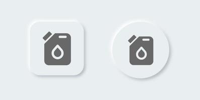 gasolina lata sólido icono en neomórfico diseño estilo. gasolina señales vector ilustración.