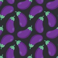Eggplant in seamless pattern. vector