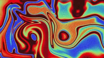 kleurrijk abstract psychedelisch neon vloeistof achtergrond. water inkt of acryl verf gemarmerd iriserend levendig textuur. kleurrijk panoramisch vloeistof Golf achtergrond. abstract vloeistof kolken patroon video