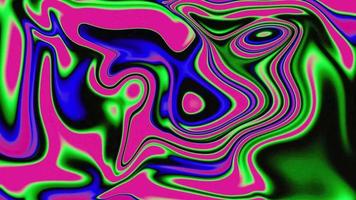 Colorful abstract psychedelic neon liquid backdrop. Water ink or acrylic paint marbled iridescent vivid texture. Colorful panoramic liquid wave background. Abstract fluid swirl pattern video