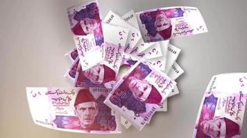 paquistanês 50. rupia dinheiro. papel pkr notas. o negócio e economia dentro Paquistão, inflação conceito video