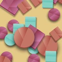 Geometric circles and rectangles background. vector