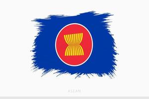 Grunge flag of ASEAN, vector abstract grunge brushed flag of ASEAN.