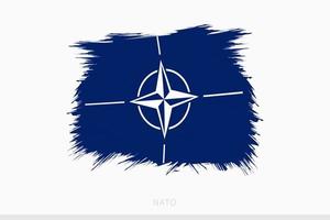 Grunge flag of Nato, vector abstract grunge brushed flag of Nato.