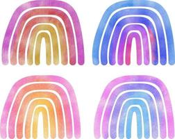 watercolor boho rainbow set vector