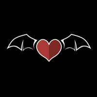 heart symbol with bat wings vector