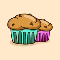 muffin illustration concept in cartoon style vector