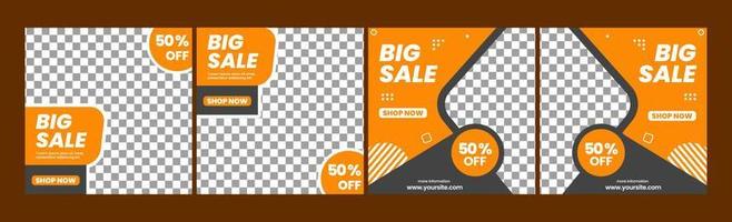 big sale square banner template. template for social media, promotion, website, flyer, background, and banner vector